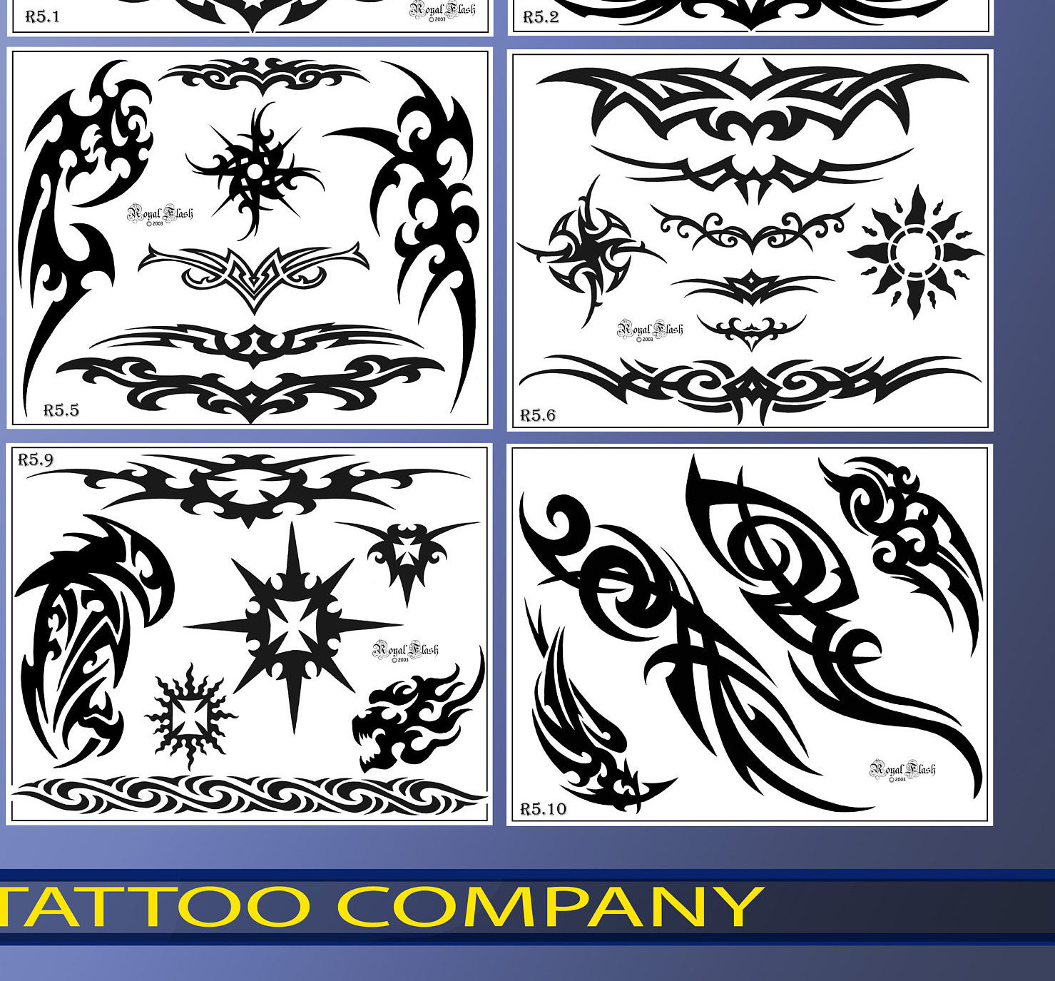 Tattoo Flash SET 5 10 Pages of Laser Printed Tribal Arm,legs,back