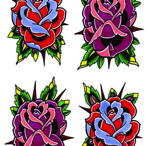 Roses temporary tattoos