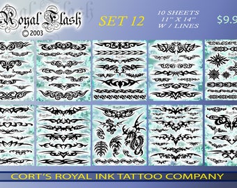 Tattoo Flash SET 12 10 Pages of Tribal Armbands,tramp Stamps