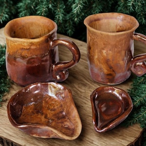 Autumn Woods Handmade Ceramic Mug & Spoon Rest Set