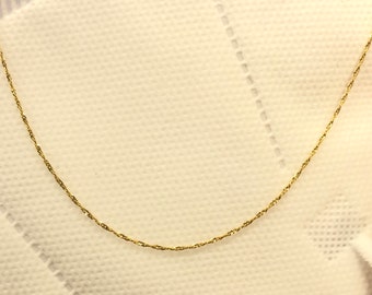 Vintage 18 Karat Gold Chain Gold Tube Chain 18k Yellow Gold Etsy