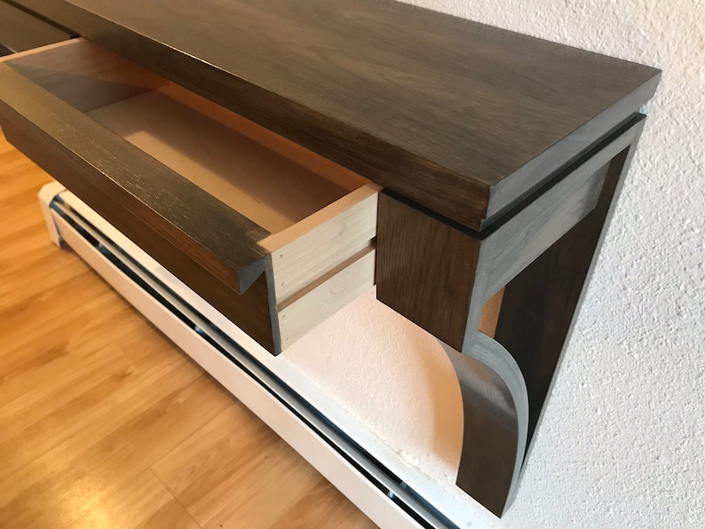 Solid Hardwood Entry Hall Table Modern Handmade Wall Mounted Etsy