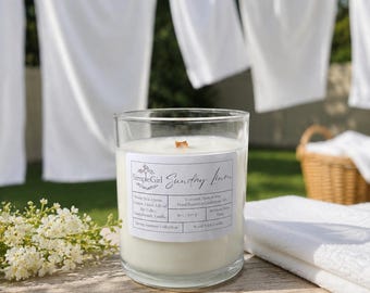 Sunday Linen | 11oz Candle | X Wood Wick | Coconut Apricot Wax | All Natural | Hand Poured | Vegan Friendly | Luxury