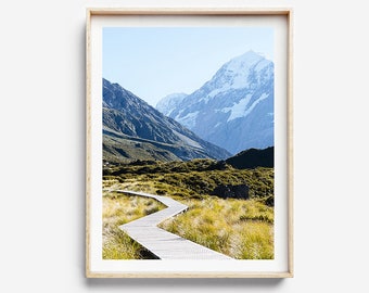 New Zealand Print, Nature Photography Print - Mt Cook Boardwalk - New Zealand Mountains Print, Photographic Print, Nature Art Print