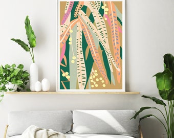 Botanicals art print, Plant leaf print, Flower print, Scandinavian art print, Modern art print, Nature print, Australian botanicals print