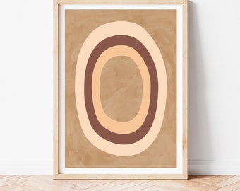 Scandinavian art print, Minimalist art print, Abstract art print,  Boho abstract print,  Large abstract art, Neutral Wall art ~ Om Circle