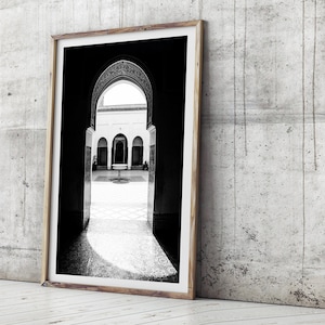 Morocco Art Print - Bahia Palace, Wall Art, Photo Print, Photographic Art, Moroccan Decor, Photo Print, Photographic Print, Black and White