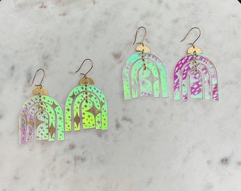 Ellanore Fantastic Magic Arch Earrings | Sparkle | Rainbow | Pizzazz | Laser Acrylic Cut Earrings