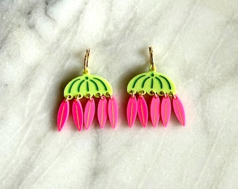 The Caitlin Earrings | Laser Cut | Flowers | Mod Dangle Earrings