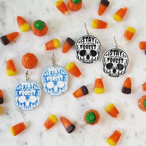 Stay Out of the Forest | MFM | Murderino | Halloween | Laser Cut Earrings