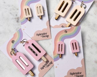 Popsicle | Retro | Summertime | Laser Cut | Dangle | Studs | Earrings