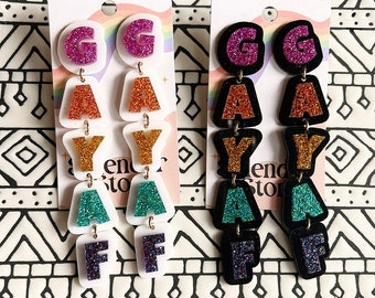 Glitzer GAY AF | Regenbogen | Laser cut | Pride Ohrringe