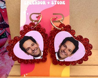 Heartthrob Earrings featuring Paul Rudd | Laser Cut | Dangle | Hoop | Earrings