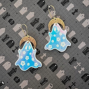 Floral Ghosts | Ghost Earrings | Laser Cut Earrings