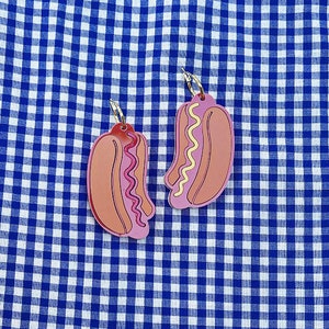 Hot Dog Earrings | Summer | Dangle|  Laser Cut Earrings