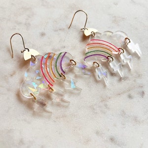 PNW Spring Earrings | Clouds | Rainbows | Lightening