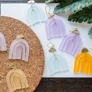 The Pastel Ellanore Earrings | Frosted | Rainbow | Laser Cut Earrings