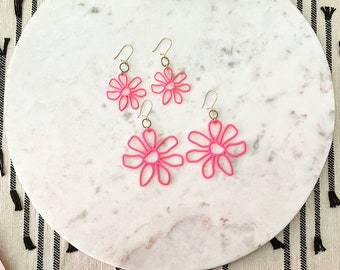 The Hot Pink Summer Flower Earrings