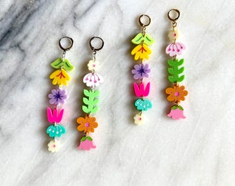 The Gretchen Earrings | Laser Cut | Flowers | Mod Dangle Earrings