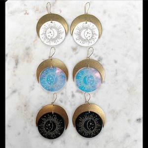 Sunburst | Acrylic | Brass | Dangle Earrings