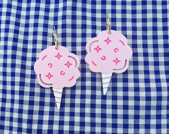 Cotton Candy | Earrings | Summer | Fair | Dangle|  Laser Cut Earrings