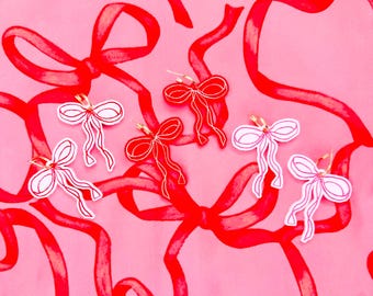 Let’s Go To A Party Bows | cięte laserowo | Kolczyki koła | Kokardki wiszące