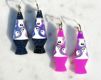 Ghost | Lava Lamp | Halloween | Laser Cut Earrings