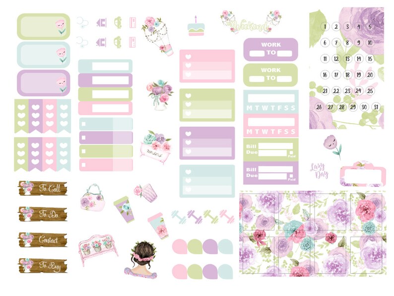 ECLP Planner Stickers no white space sticker kit TN Amber Collection for Happy Planner Hobonichi Weeks