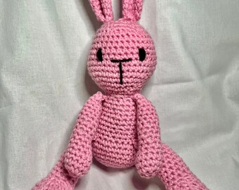 Adorable crocheted pink bunny rabbit