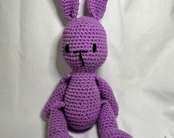 Adorable crocheted purple bunny rabbit