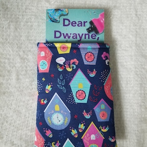 Blue Fabric Padded Booksleeve, Tablet Sleeve, Paperback Book Holder, Reader Gift, Teacher Gift