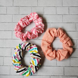 handmade scrunchie, stripes, colorful pattern, hair scrunchies, hair accessory, hair tie, stocking stuffer