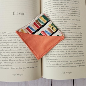 Books fabric corner bookmark, fabric book corner, gift for book lover, teacher, reader, stocking stuffer, reader gift, book lover bookmark