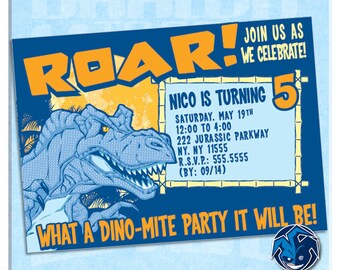 Dinosaur Invitation: Custom Printable Boy Birthday Party Invitations | Kids Custom Personalized Digital Invite | Dino Invite