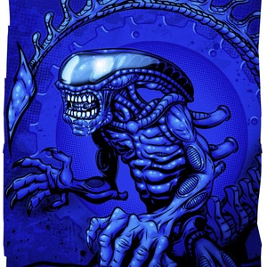 Alien Movie illustration Print. Alien POSTER: Movie poster, Alien movie print, Alien digital print, Alien movie poster, Alien wall art,