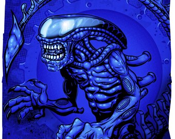 Alien Movie illustration Print. Alien POSTER: Movie poster, Alien movie print, Alien digital print, Alien movie poster, Alien wall art,