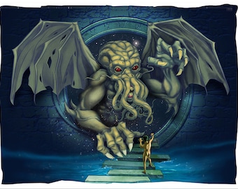 H.P. Lovecraft's The Call Of Cthulhu Artwork Illustration Artwork Cthulhu Artwork Print