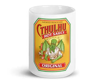 Cthulhu Hot Sauce Artwork Print is a play on Cholula Hot Sauce Mug