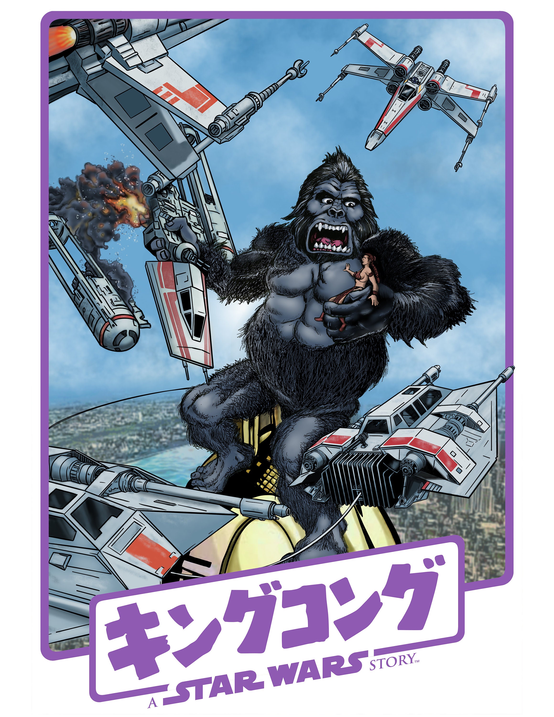 Keer terug Chronisch Aarzelen King Kong Versus Star Wars Rebellion Movie Mix up Poster. the - Etsy