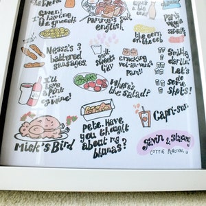 Gavin & Stacey TV Show Food Moments Illustration Montage Digital Print A4 Wall Art image 4