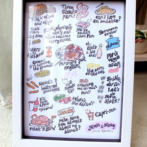 Gavin & Stacey TV Show Food Moments Illustration Montage Digital Print A4 Wall Art image 1