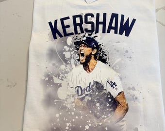 Clayton Kershaw Custom T-Shirt, Dodgers Shirt, Custom Design.