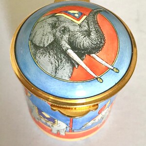 Staffordshire Enamel Elephant box, rare vintage piece from England