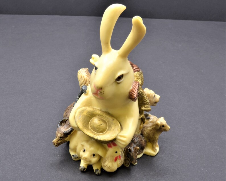 Vintage Chinese Zodiac Animal Figurine. Hand Carved of Resin With Big ...