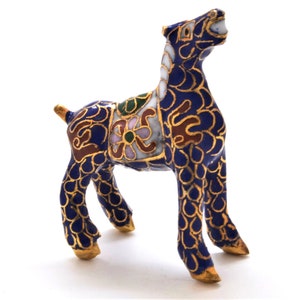 Vintage Chinese Cloisonne Horse. Hand Made Lovely Collectible 2 inch Tall