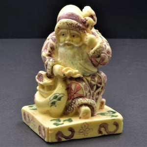 Figurka 2 w 1 z żywicy Vintage Santa & Longevity. Ręcznie wykonana z niesamowitymi szczegółami