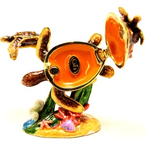 ARGENT FOREST Parrot Trinket Box Parrot On Branch Figurines Hinged J