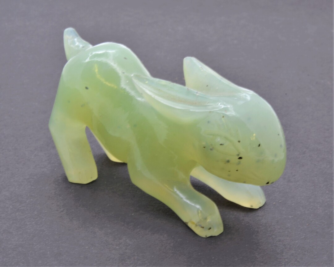 Hand Carved Jade Rabbit Figurine. Amazingly Made With Lots of Etsy