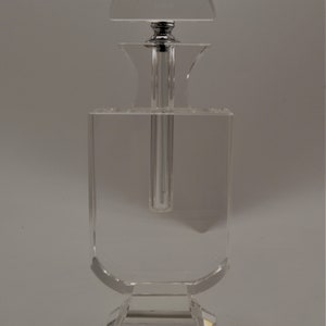 Ciel Collectables Tall Cut Crystal Perfume Bottle. Hand Crafted Art Deco Style Collectible Bottles