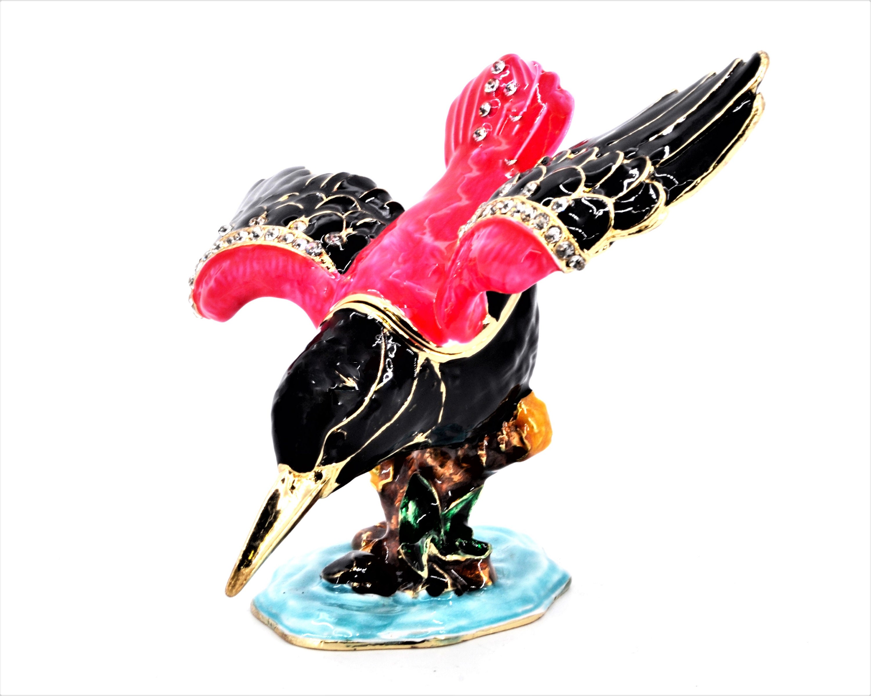 Hand Crafted Flying Humming Bird Trinket Box. Made With